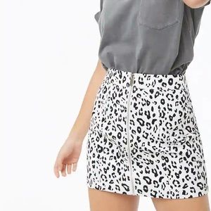 F21 Leopard Print Mini Skirt